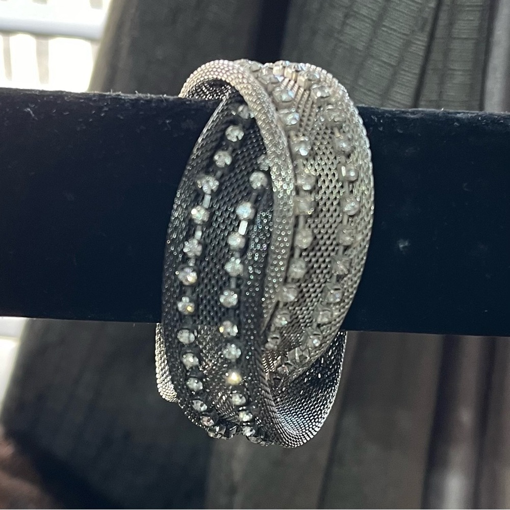 Twisted Gunmetal Mesh Magnetic Bracelet